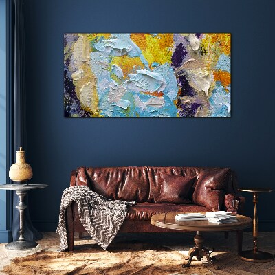 Glasbild Abstrakte Farbexplosion