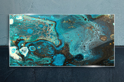 Glasbild Ozeanwirbel aus Farben