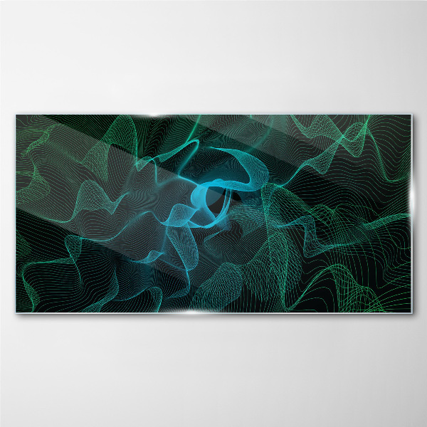 Glasbild Wellen und Linien in Bewegung