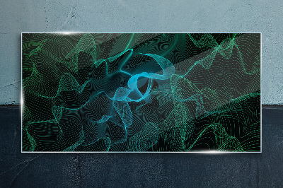 Glasbild Wellen und Linien in Bewegung
