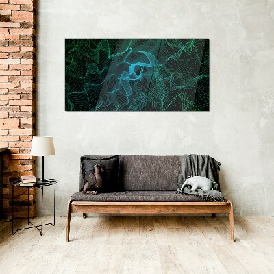 Glasbild Wellen und Linien in Bewegung