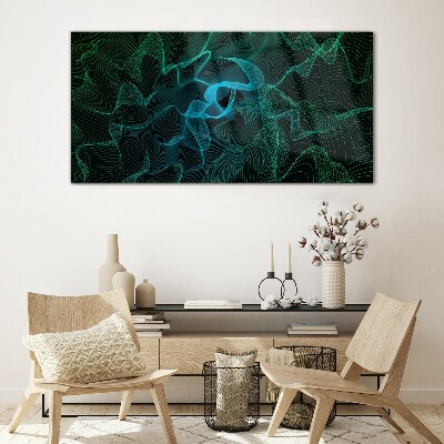 Glasbild Wellen und Linien in Bewegung