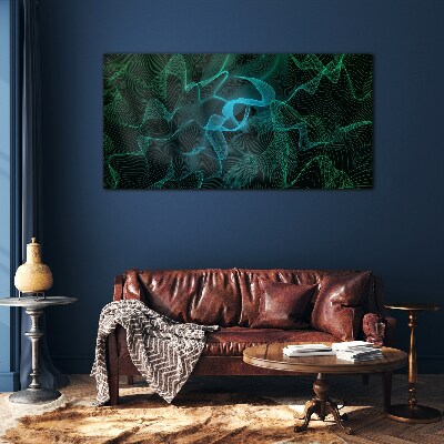 Glasbild Wellen und Linien in Bewegung
