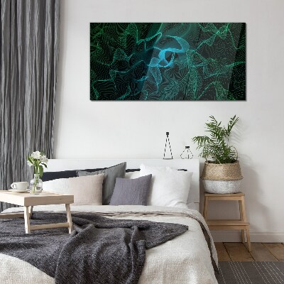 Glasbild Wellen und Linien in Bewegung