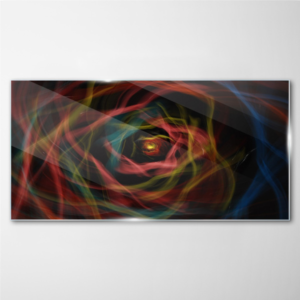 Glasbild Ein Wirbel aus bunten Lichtern