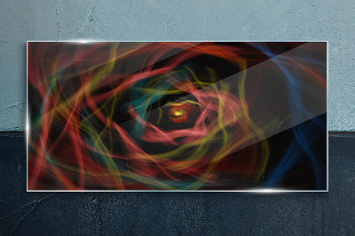 Glasbild Ein Wirbel aus bunten Lichtern