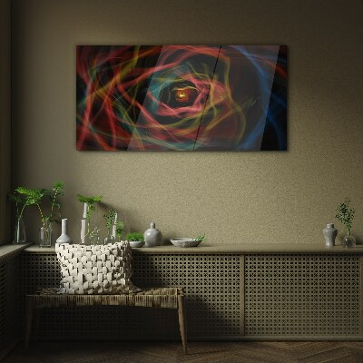 Glasbild Ein Wirbel aus bunten Lichtern