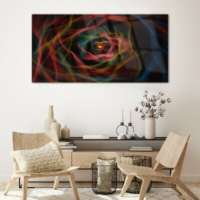 Glasbild Ein Wirbel aus bunten Lichtern