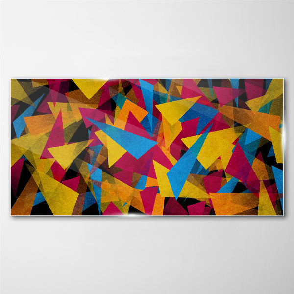 Glasbild Bunte Geometrien in Bewegung