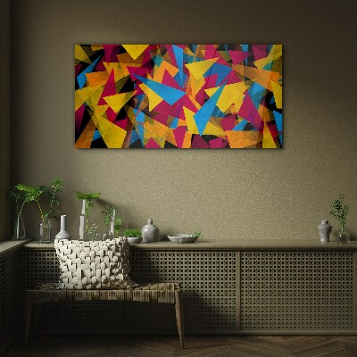 Glasbild Bunte Geometrien in Bewegung