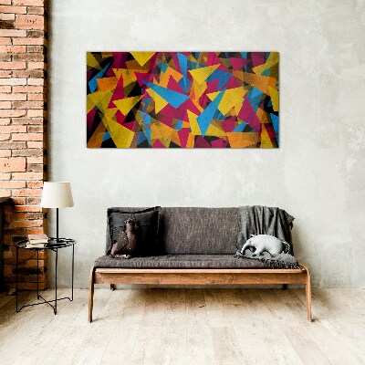 Glasbild Bunte Geometrien in Bewegung