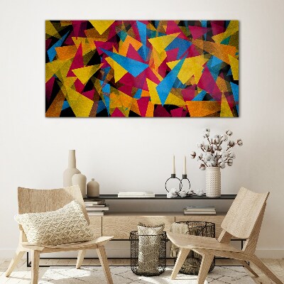 Glasbild Bunte Geometrien in Bewegung