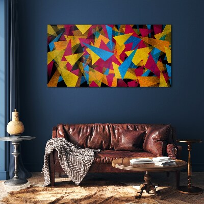 Glasbild Bunte Geometrien in Bewegung
