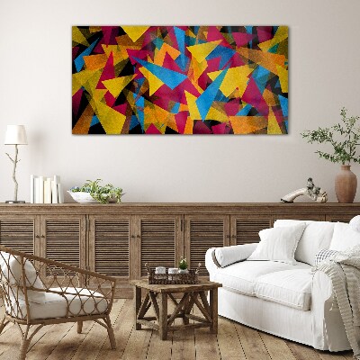 Glasbild Bunte Geometrien in Bewegung
