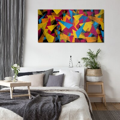 Glasbild Bunte Geometrien in Bewegung
