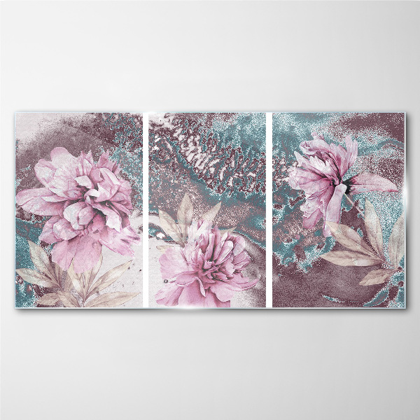 Glasbild Ein floraler Traum in Pastelltönen