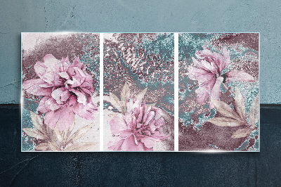 Glasbild Ein floraler Traum in Pastelltönen