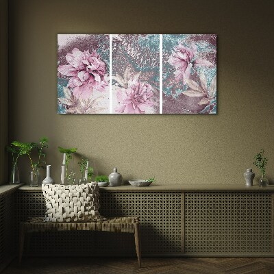 Glasbild Ein floraler Traum in Pastelltönen