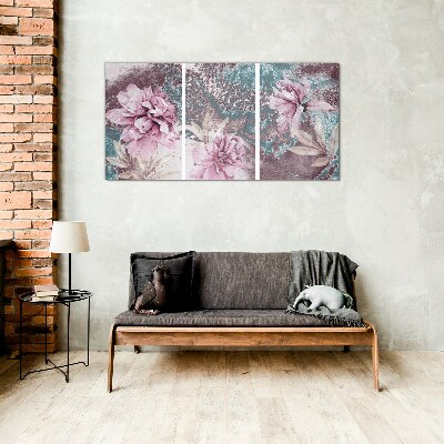 Glasbild Ein floraler Traum in Pastelltönen