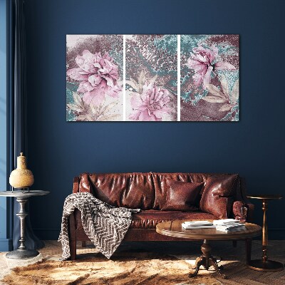 Glasbild Ein floraler Traum in Pastelltönen