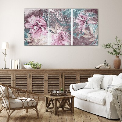 Glasbild Ein floraler Traum in Pastelltönen