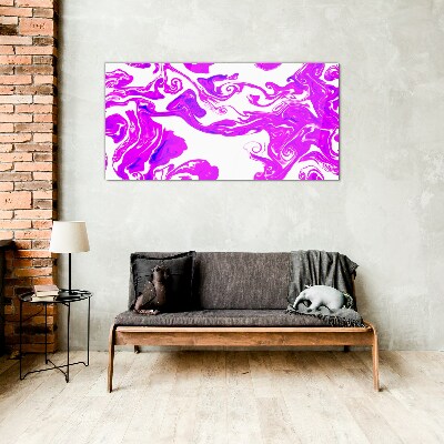 Foto auf glas Lila Wirbel auf weißem Hintergrund