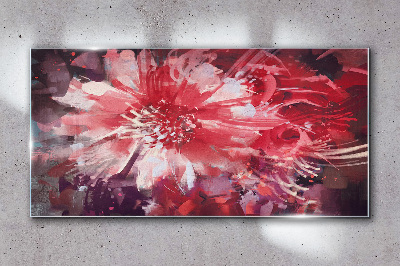 Bild auf glas Lila Blumen im abstrakten Stil