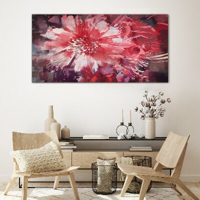 Bild auf glas Lila Blumen im abstrakten Stil