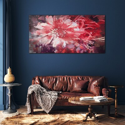 Bild auf glas Lila Blumen im abstrakten Stil