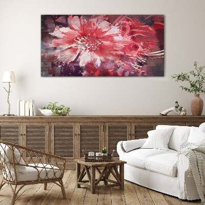 Bild auf glas Lila Blumen im abstrakten Stil