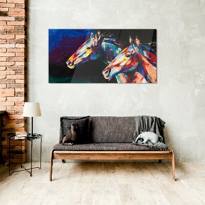 Glasbild Tiere Pferde