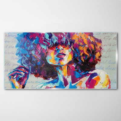 Glasbild Farbenfroher Porträtausdruck