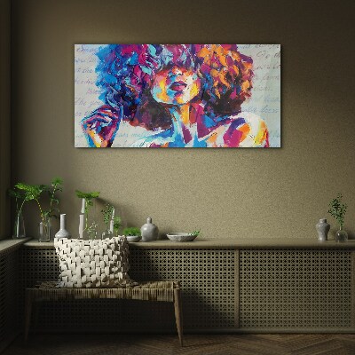 Glasbild Farbenfroher Porträtausdruck
