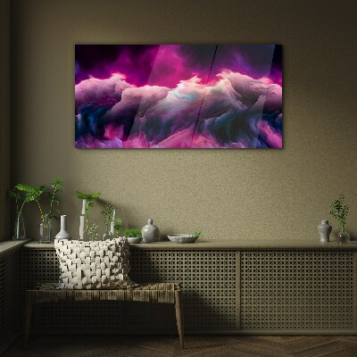 Glasbild Farbwellen in Lila