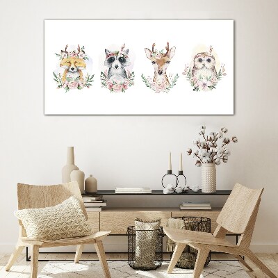 Glasbild Waldfreunde in Blumen