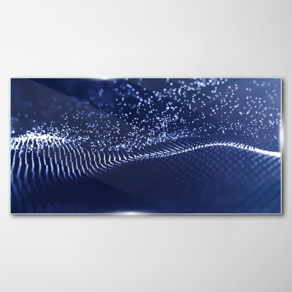 Glasbild Blaue Lichtwellen