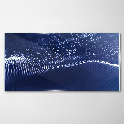 Glasbild Blaue Lichtwellen