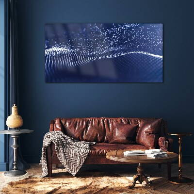 Glasbild Blaue Lichtwellen