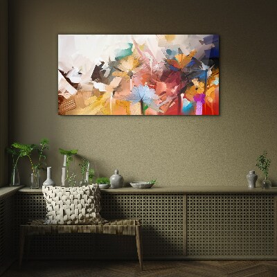 Glasbild Bunte Blumen im abstrakten Stil