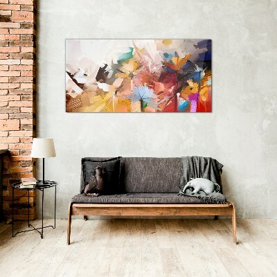Glasbild Bunte Blumen im abstrakten Stil