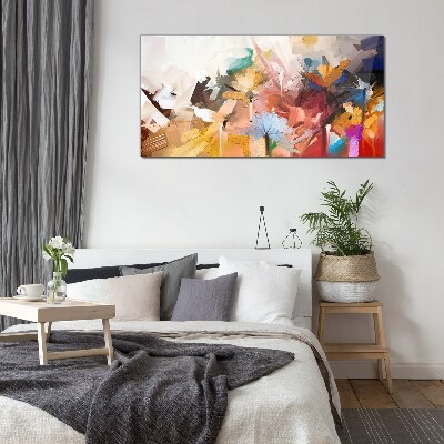 Glasbild Bunte Blumen im abstrakten Stil