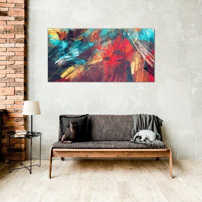 Glasbild Dynamische Farbexplosion