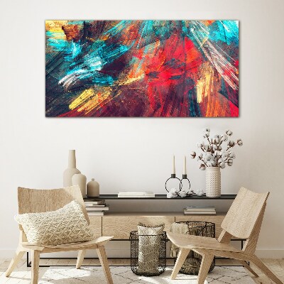 Glasbild Dynamische Farbexplosion