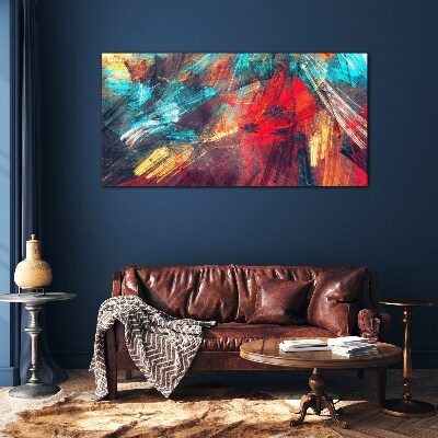 Glasbild Dynamische Farbexplosion
