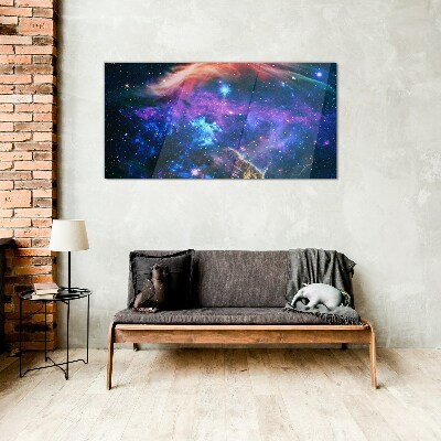 Glasbild Kosmische Symphonie der Farben