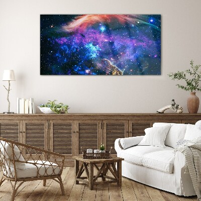 Glasbild Kosmische Symphonie der Farben