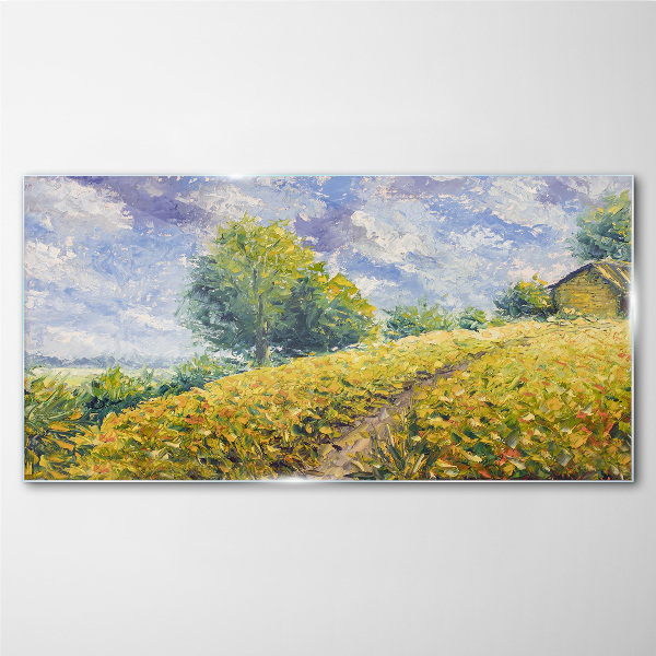 Glasbild Sommerliche Feldlandschaft