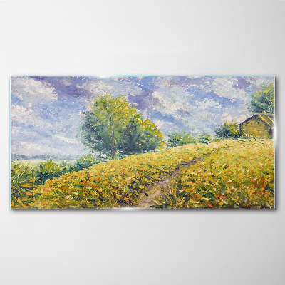 Glasbild Sommerliche Feldlandschaft