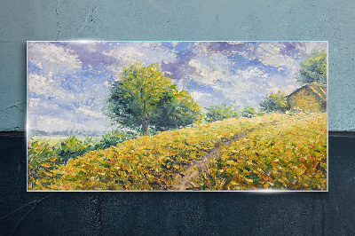 Glasbild Sommerliche Feldlandschaft