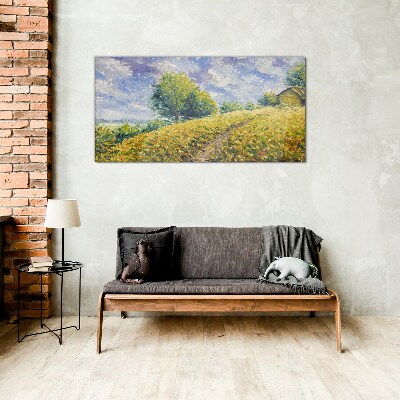 Glasbild Sommerliche Feldlandschaft